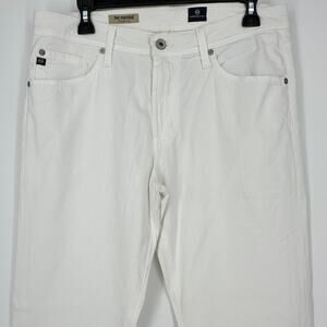 NWOT AG The Protege Straight Leg Jeans White 32x34 Men’s Cotton Stretch Summer